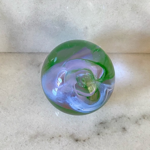 Hand Blown Glass Ball Decor Paperweight - Picture 7 of 7